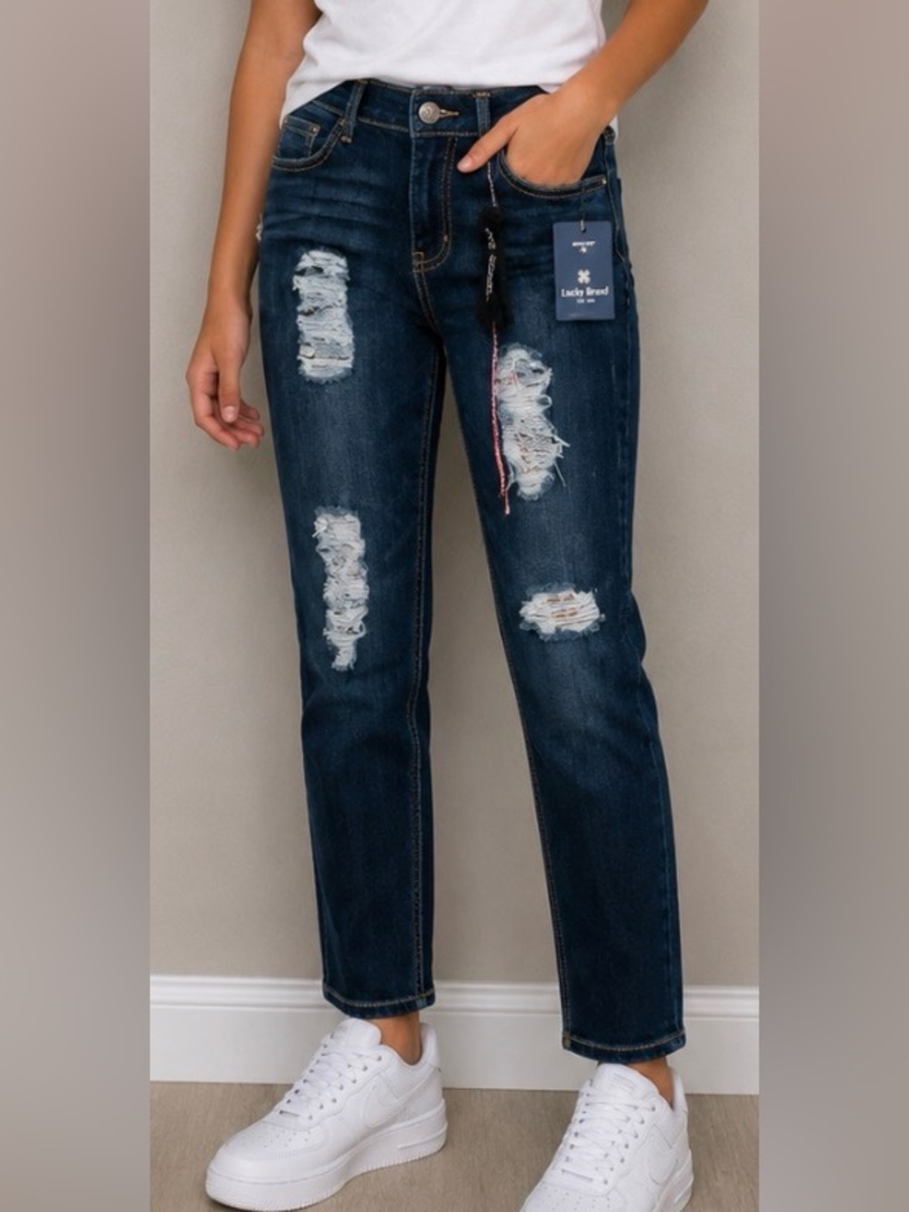 Lucky Brand Jeans Girl Zoe Size 14 Jegging Skinny Stretchy Distressed NWT School